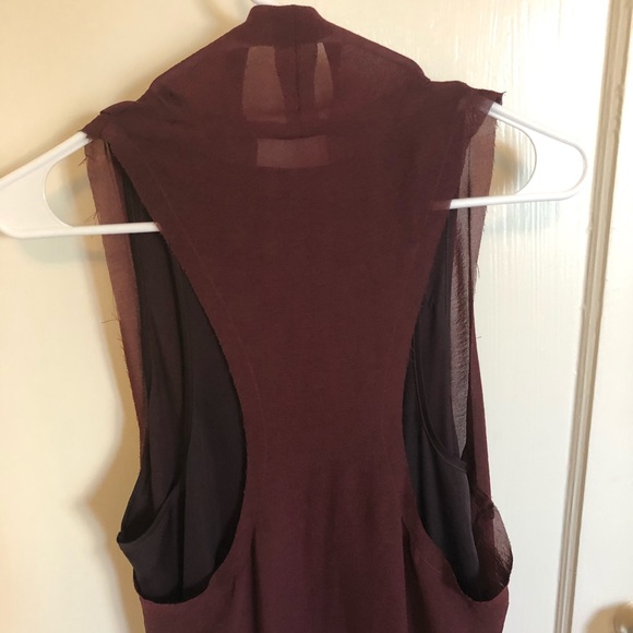 H&M Burgundy, Chiffon Racerback Dress with Slip - Picture 4 of 5